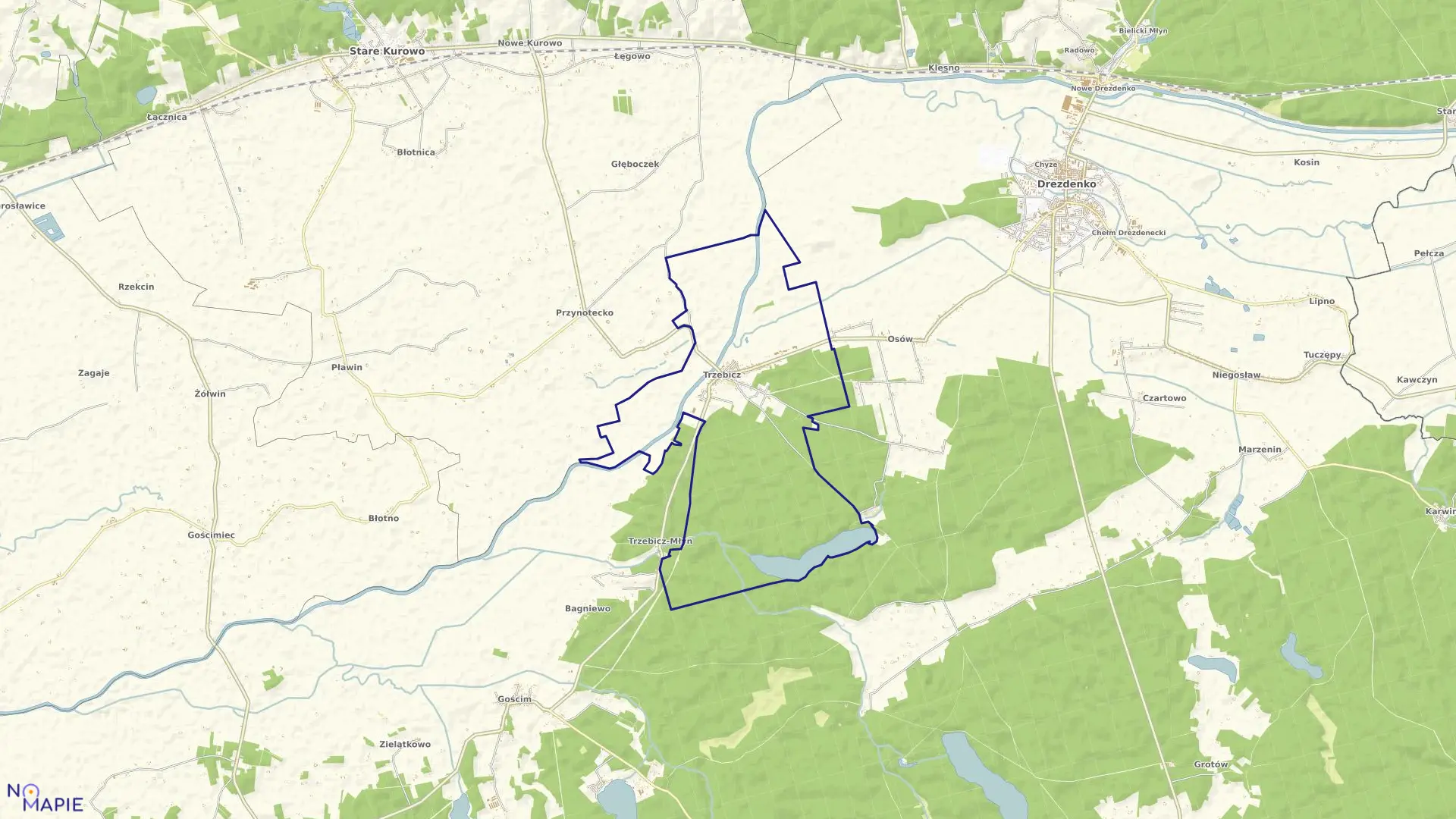 Mapa obrębu TRZEBICZ w gminie Drezdenko