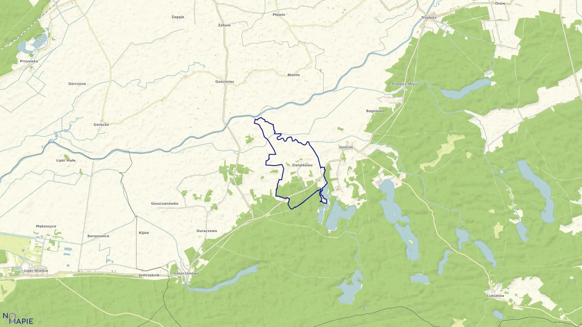 Mapa obrębu ZIELĄTKOWO w gminie Drezdenko